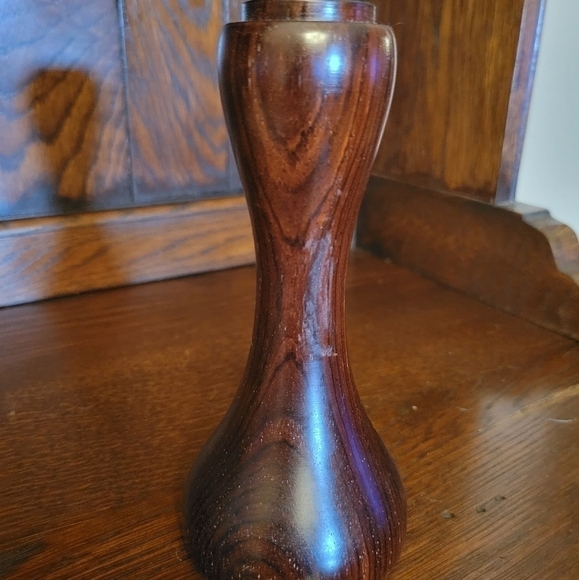 COPY - Vintage mid century modern wooden candle stick holder. - Picture 3 of 6
